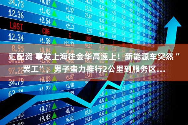 汇配资 事发上海往金华高速上！新能源车突然“罢工”，男子蛮力推行2公里到服务区…